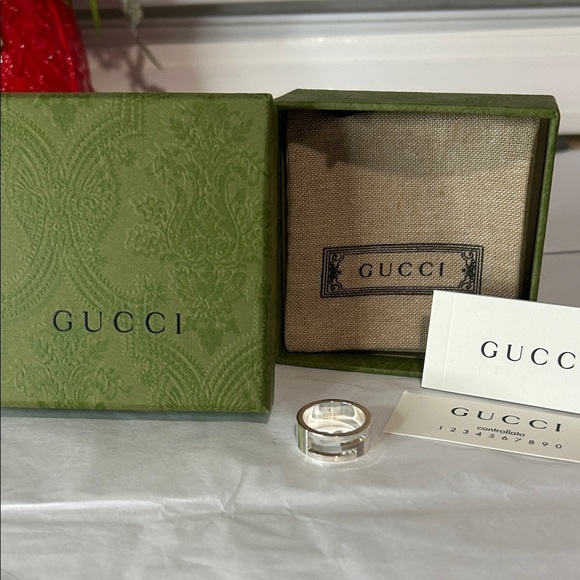 Gucci Jewelry - Gucci silver ring size 6 brand new with box, & dust bag